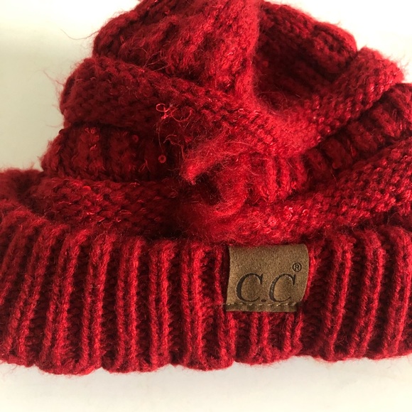 C.C. Ribbed Sequin Beanie - Picture 4 of 7